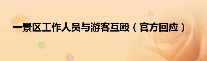 一景区工作人员与游客互殴（官方回应）